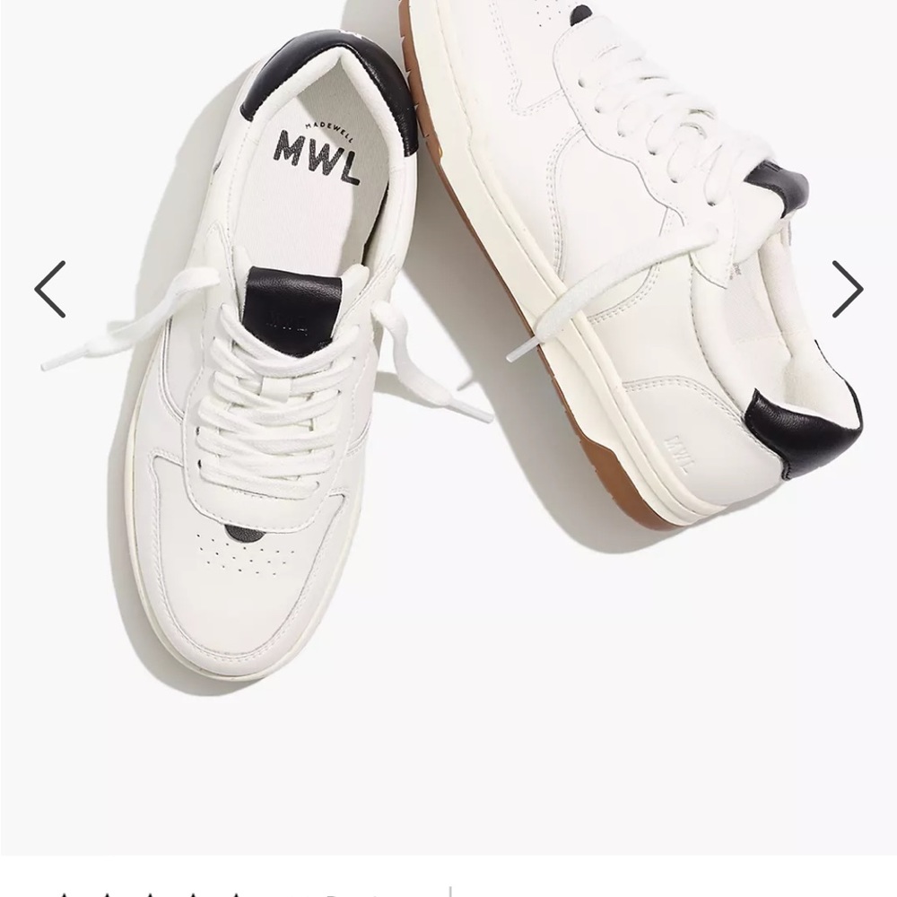 Madewell Court Sneakers in White and Black Leather size 11 - Picture 4 of 5
